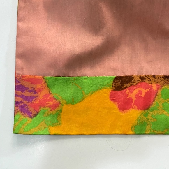 Vintage 60s 70s Maxi Dress Tiki Tropical Floral Cotton Orange Retro Mod M 8 10 - Picture 11 of 14